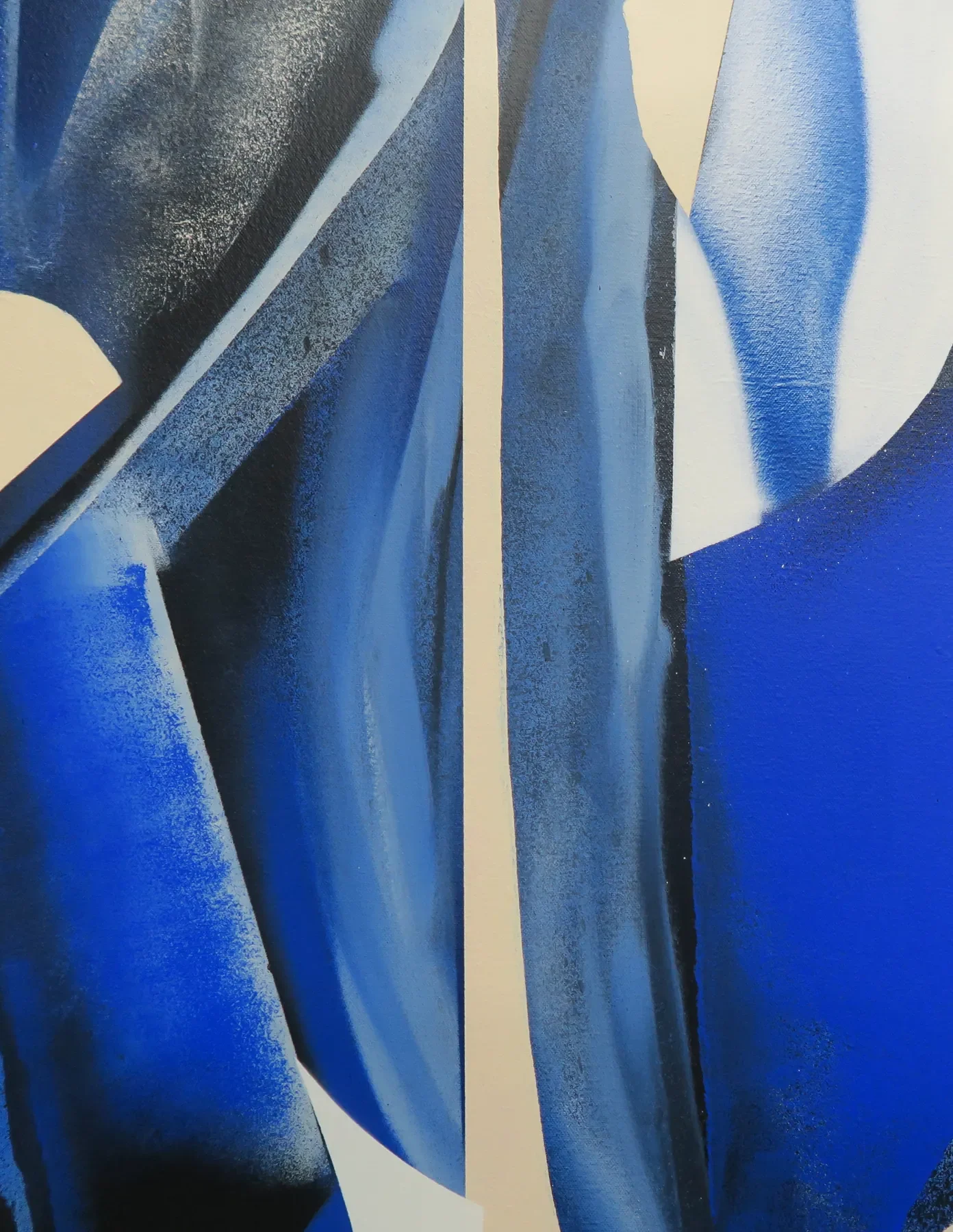 There Will Be Blue, large blue abstract painting by URSHTRAY